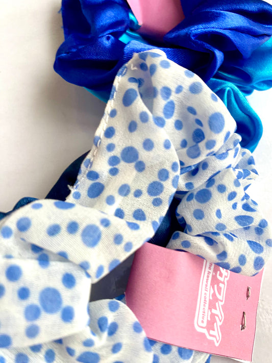 Blue Assorted Scrunchie Pack